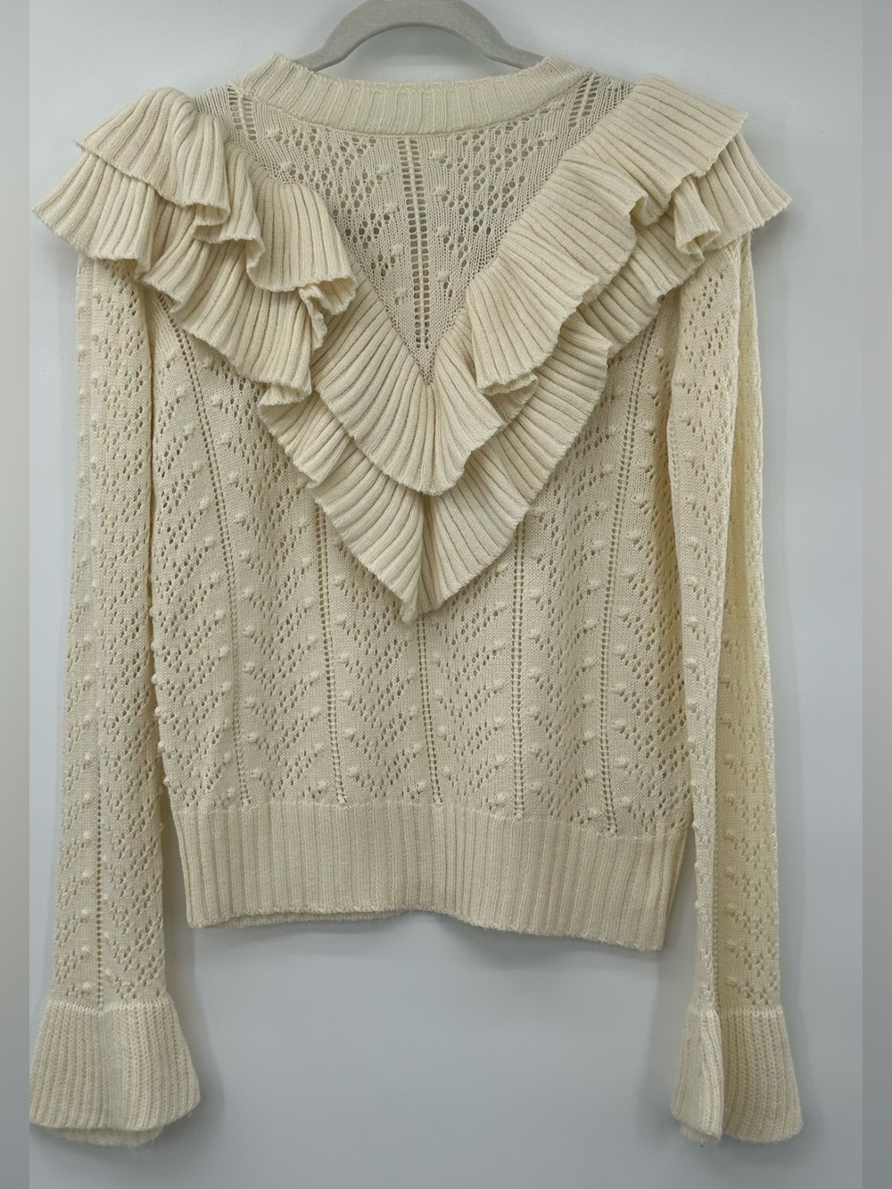 Tularosa Cream Ruffle Sweater size XS